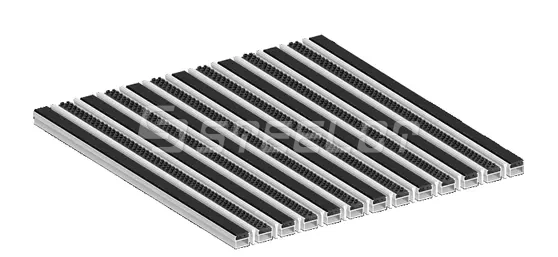 Алюминиевая решетка SteeGuard Стандарт резина + щетка + скребок