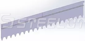 Разделитель-бордюр T-образный 1200-240-21,6-1,5, AISI 304